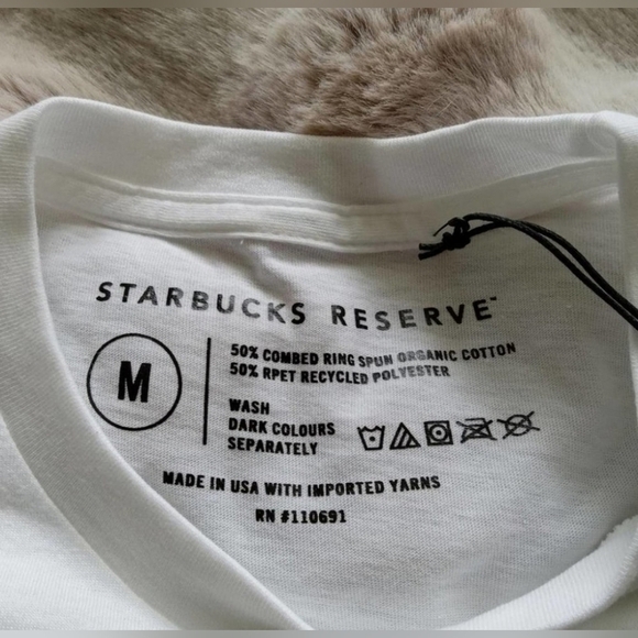 RARE! Starbucks Reserve T Shirt Tiger White Medium Unisex Women Men NWT - Picture 2 of 5
